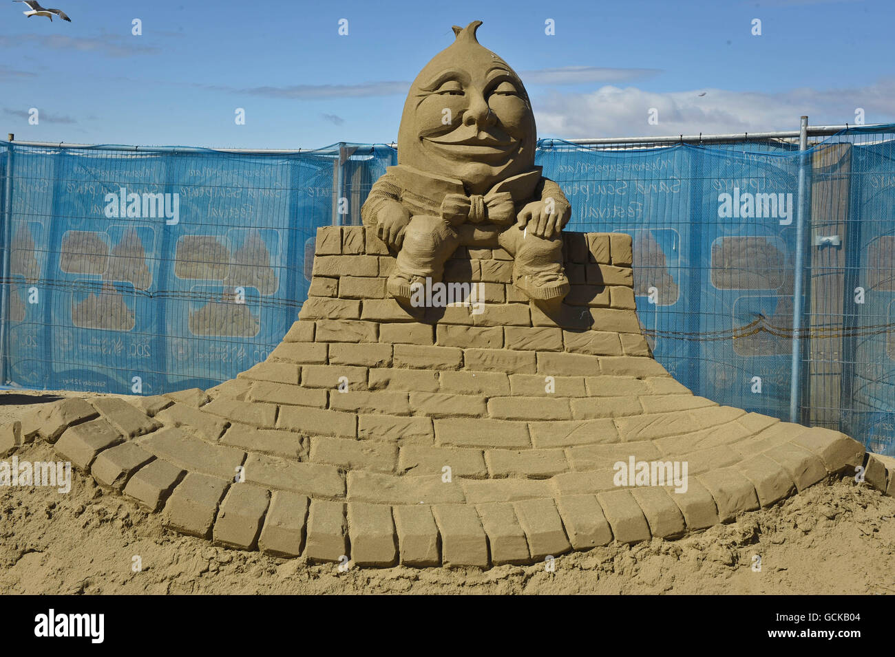 A sculpture of nursery rhyme character Humpty Dumpty in the Weston ...