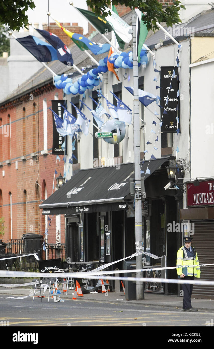 Gardai at the scene of Players Lounge in the Fairview area of