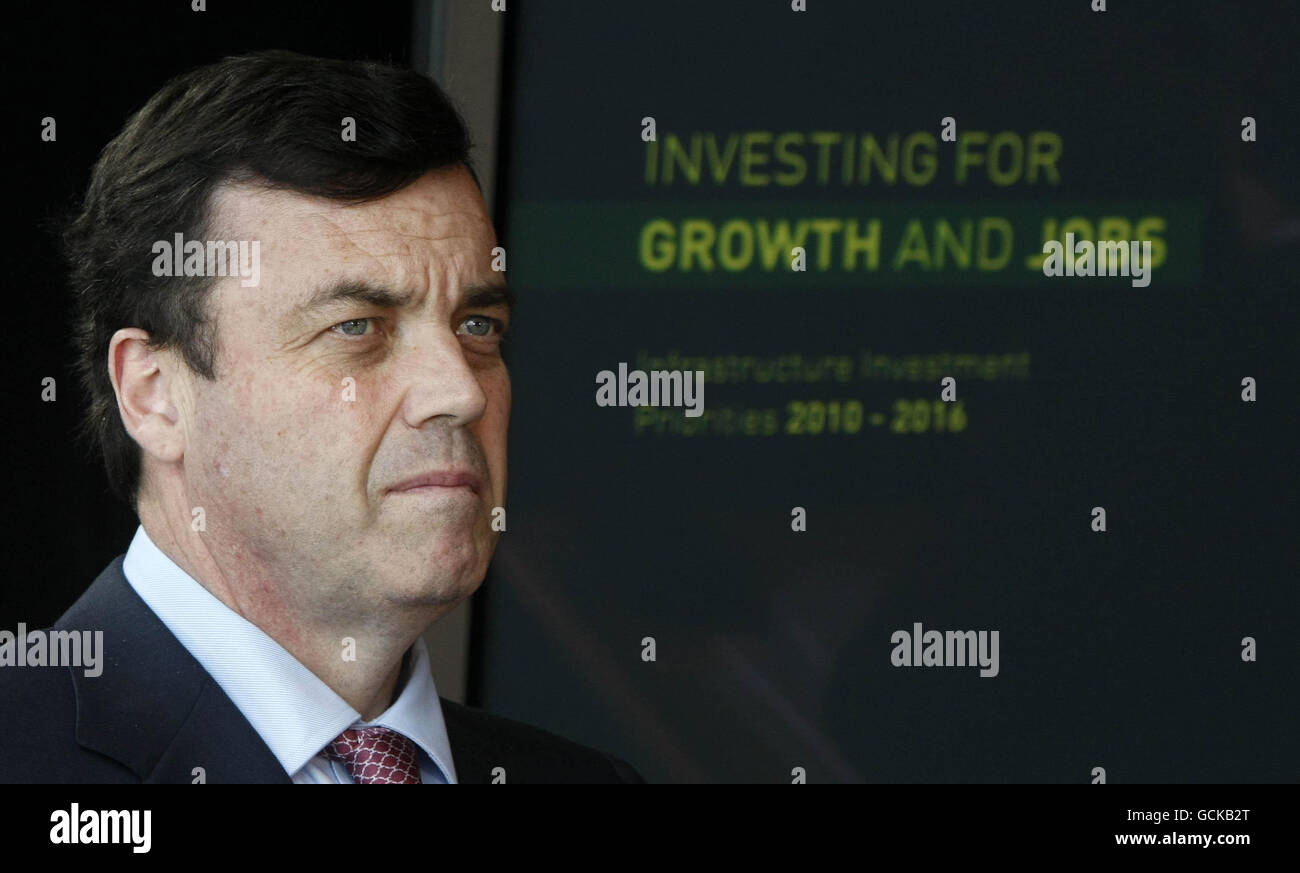 Finance Minister Brian Lenihan announces details of the Government's