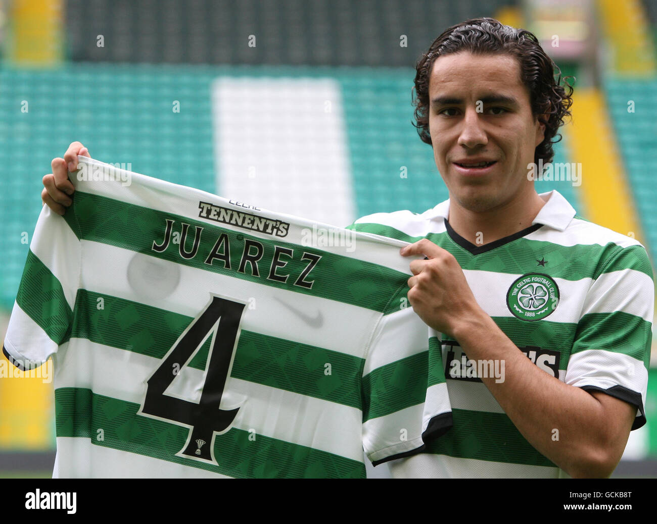 Celtic New Signing Efrain Juarez Poses For The Media Following A Press ...