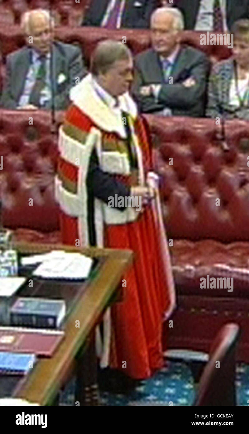 John Prescott is introduced to the House of Lords in London, taking on the title of Baron Prescott of Kingston-upon-Hull. Stock Photo