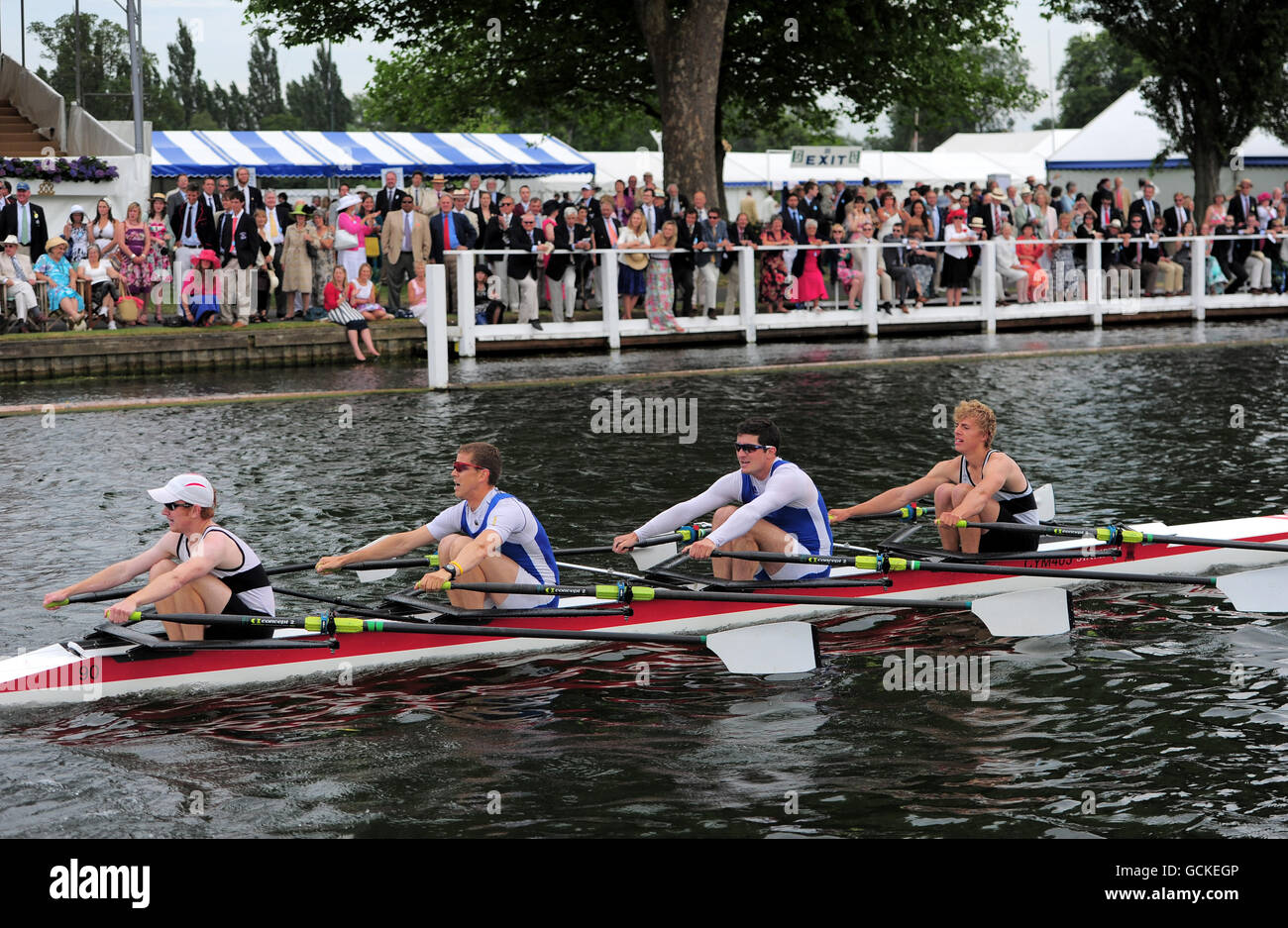 Llandaff and Cardiff City Rowing Club in action during the Henley Royal ...