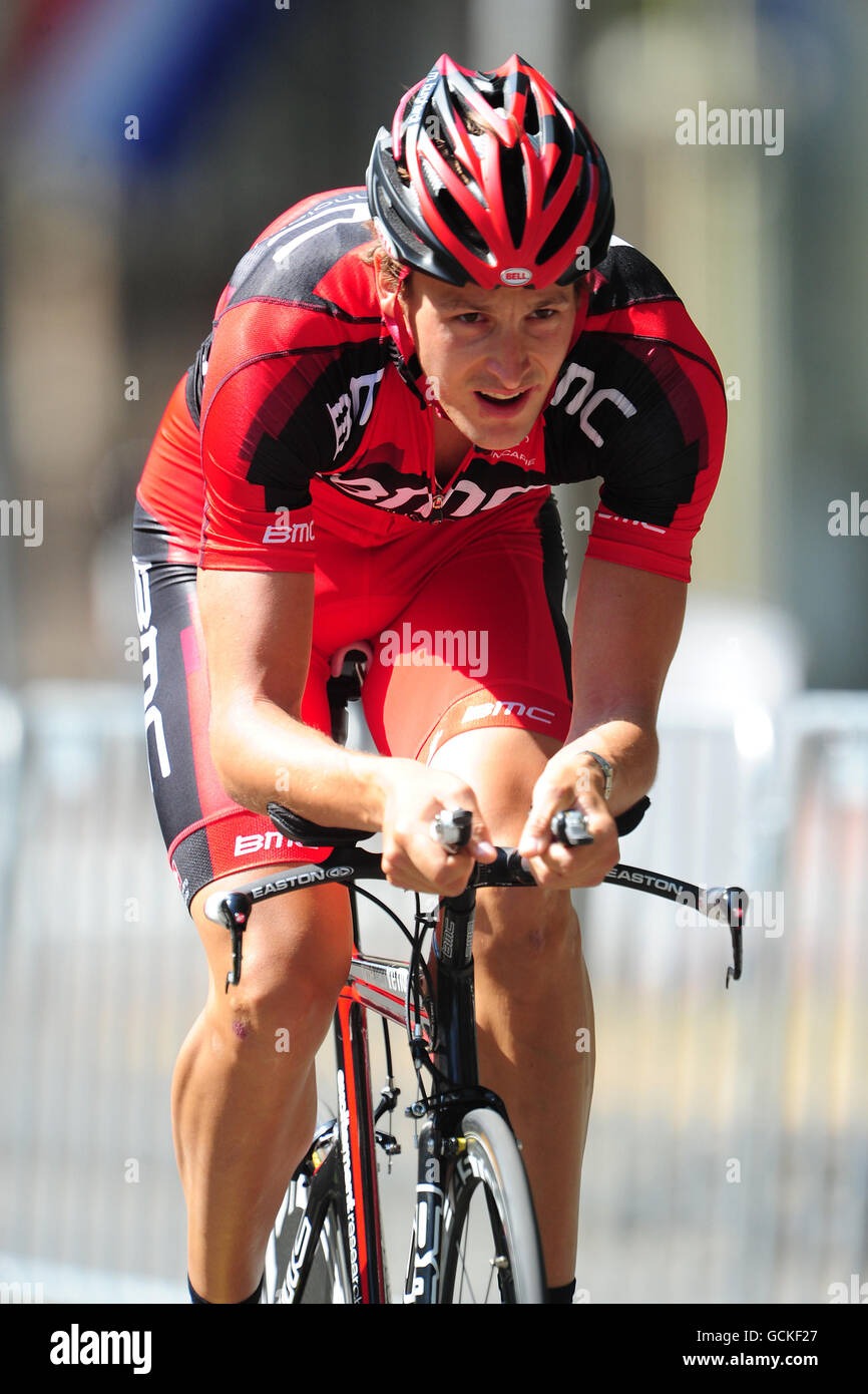 Germany's Marcus Burghardt of BMC Racing Team out on the practice course Stock Photo