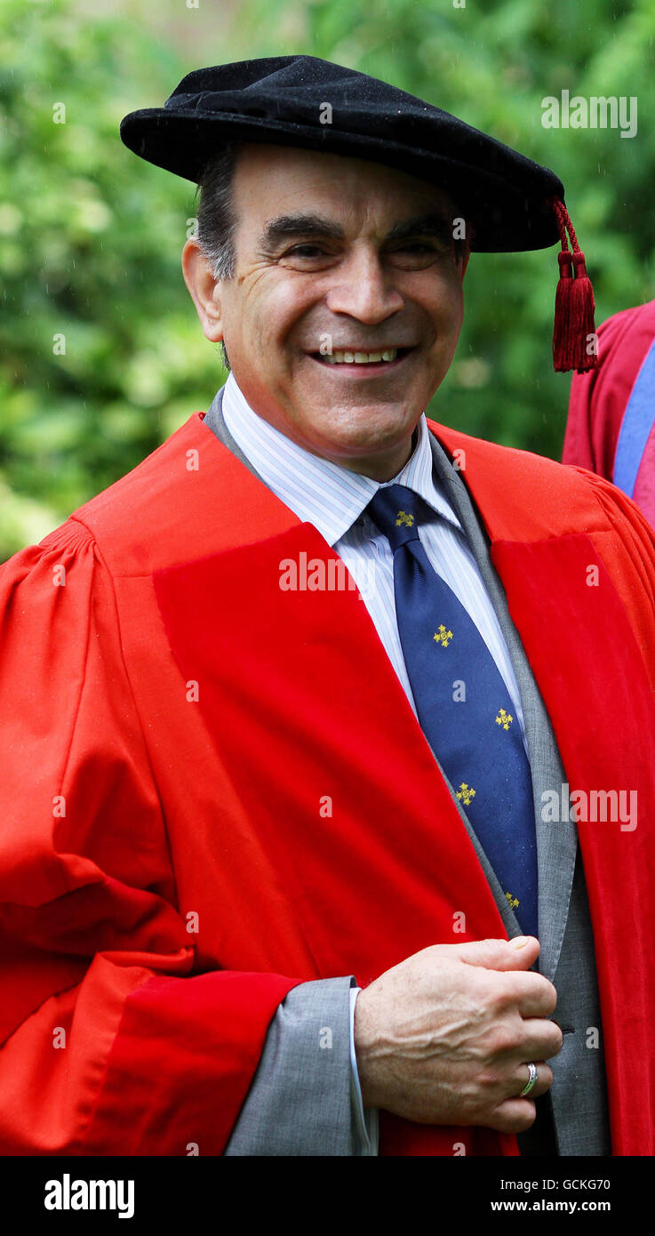 Actor David Suchet before he received an honorary degree from the University of Kent during a ceremony at Canterbury Cathedral. Stock Photo