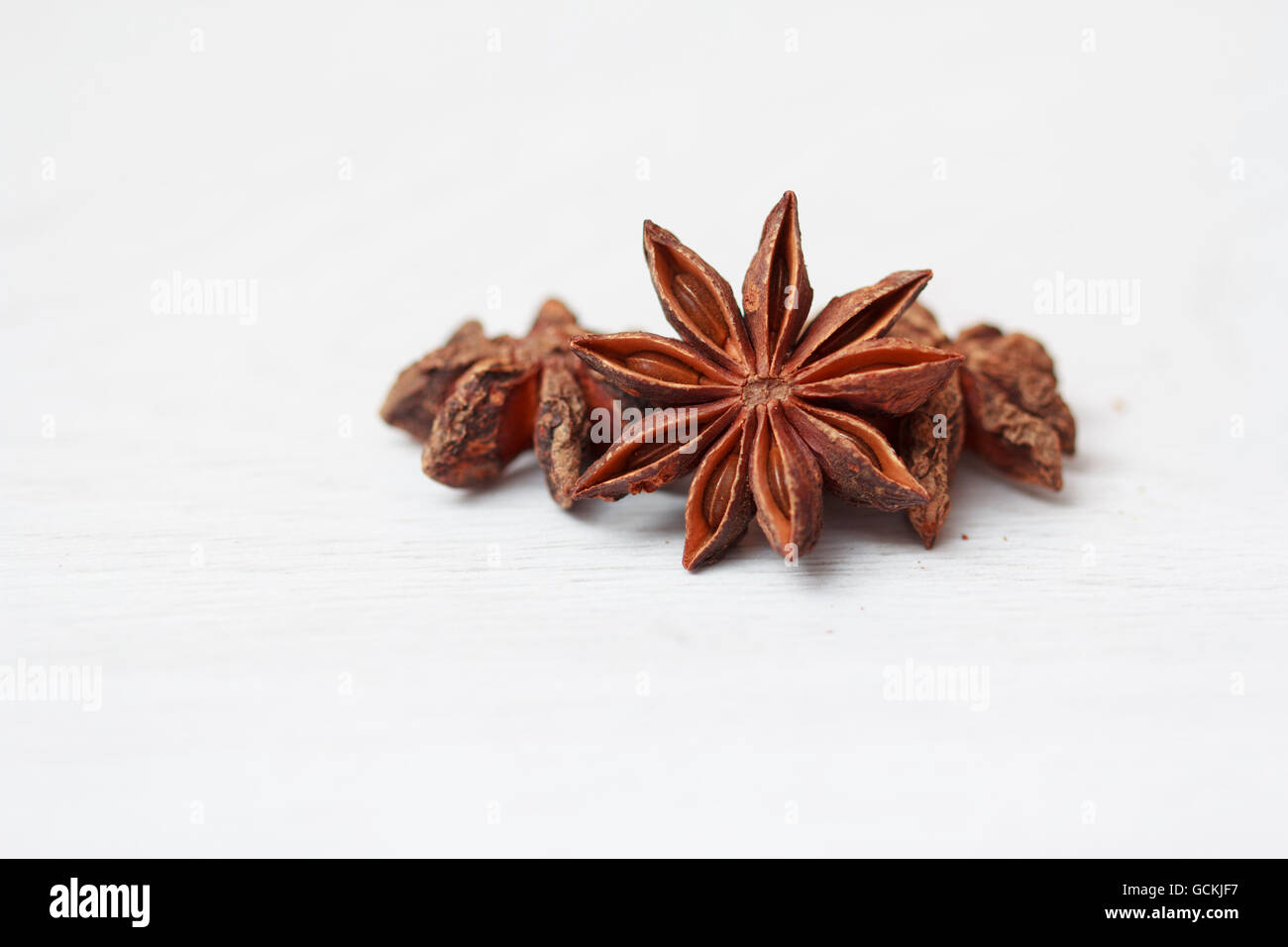Stars of anise isolated on white background Stock Photo