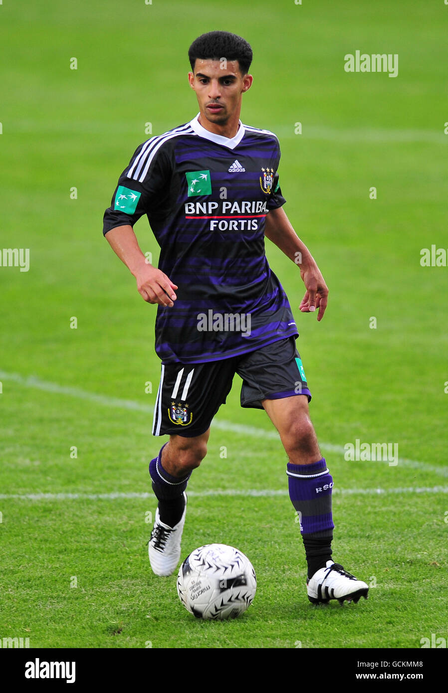 Soccer - Champions League Qualifying - The New Saints v Anderlecht - Third Round - First Leg - Racecourse Ground Stock Photo