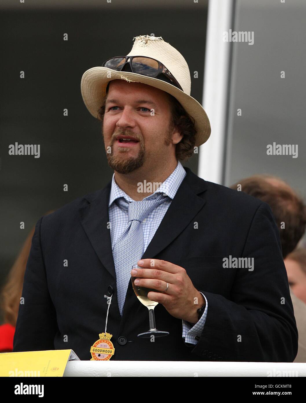 TV presenter Tom Ford during day three of Glorious at Goodwood racecourse, Chichester Stock - Alamy