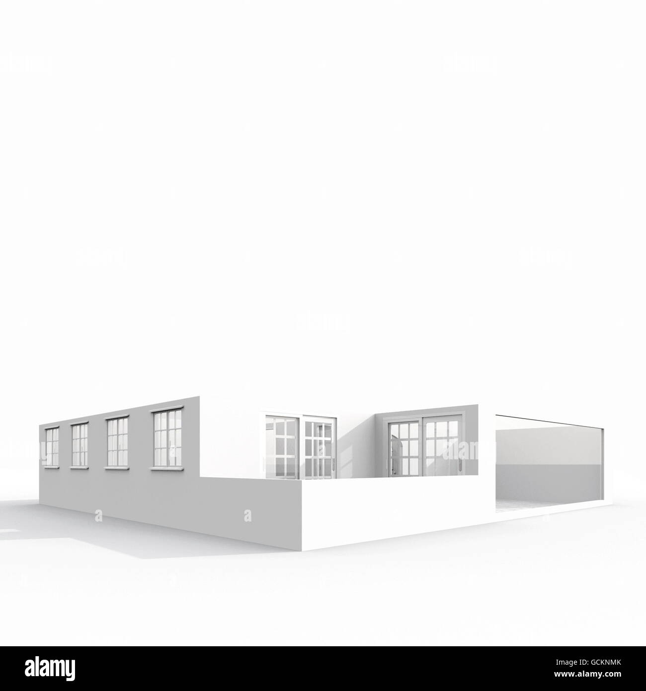 3d Interior Rendering Perspective View Of White Empty Paper