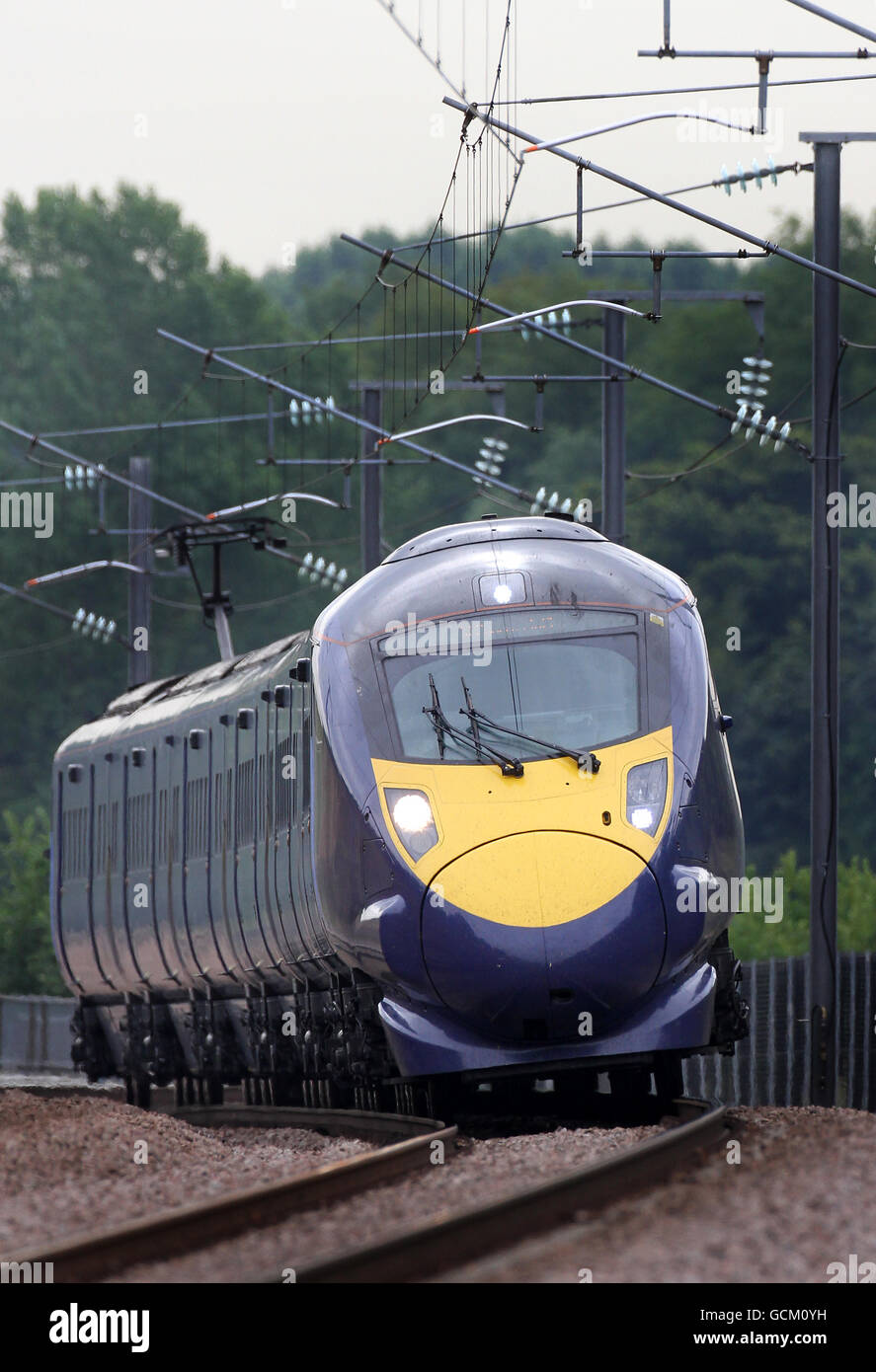 General view of a Hitachi Class 395 Javelin Train as it heads towards