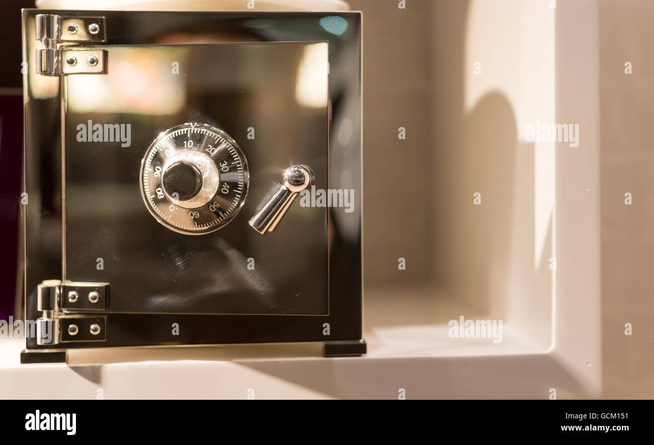 Solid Silver Safe with Dial Combination Stock Photo
