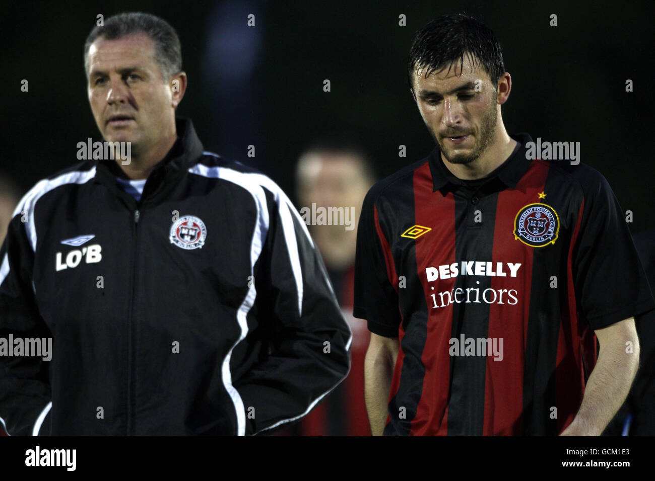 Bohemien FC's Killian Brennan shows his dejection with Assistant ...