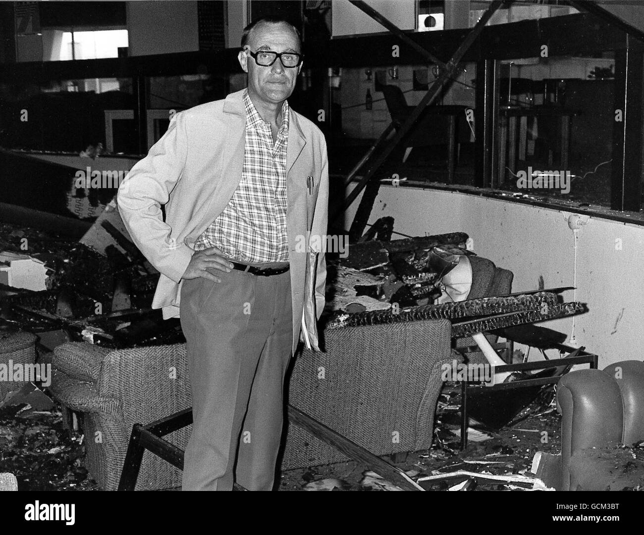 INGVAR KAMPRAD at IKEA department store in Stockholm after the fire 1970 Stock Photo