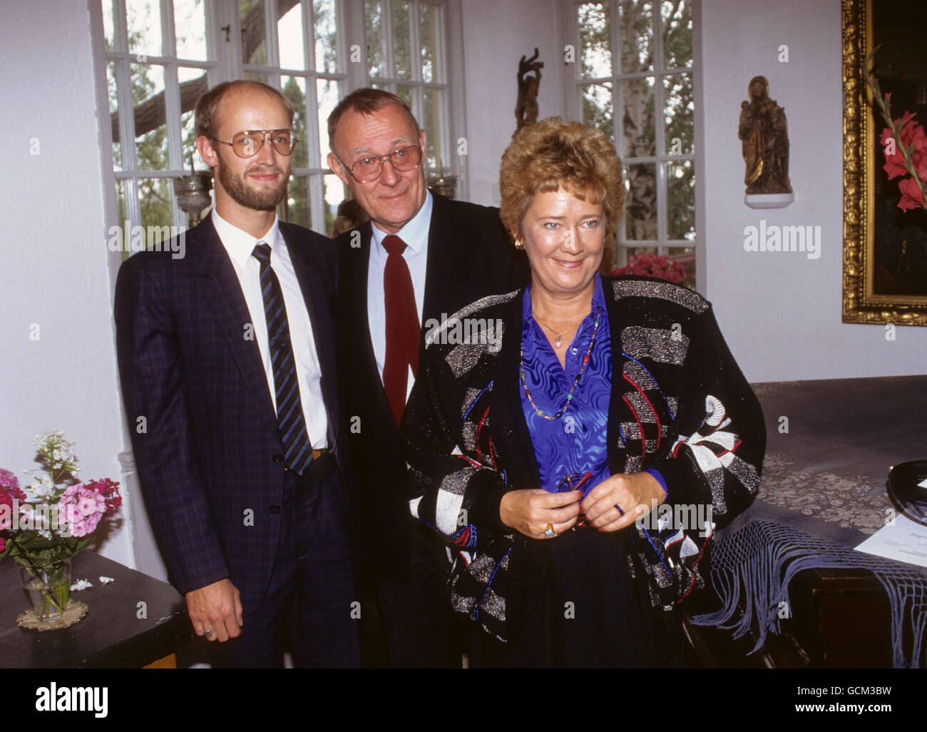 INGVAR KAMPRAD with son Peter and wife Margaretha business magnate,founder of IKEA Stock Photo