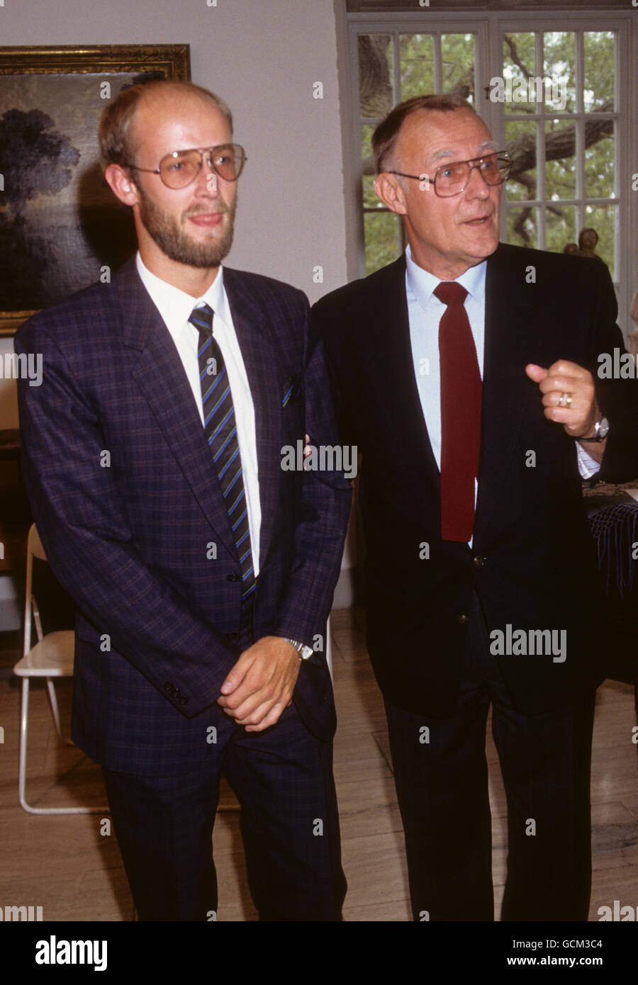 INGVAR KAMPRAD with son Peter business magnate,founder of IKEA Stock Photo