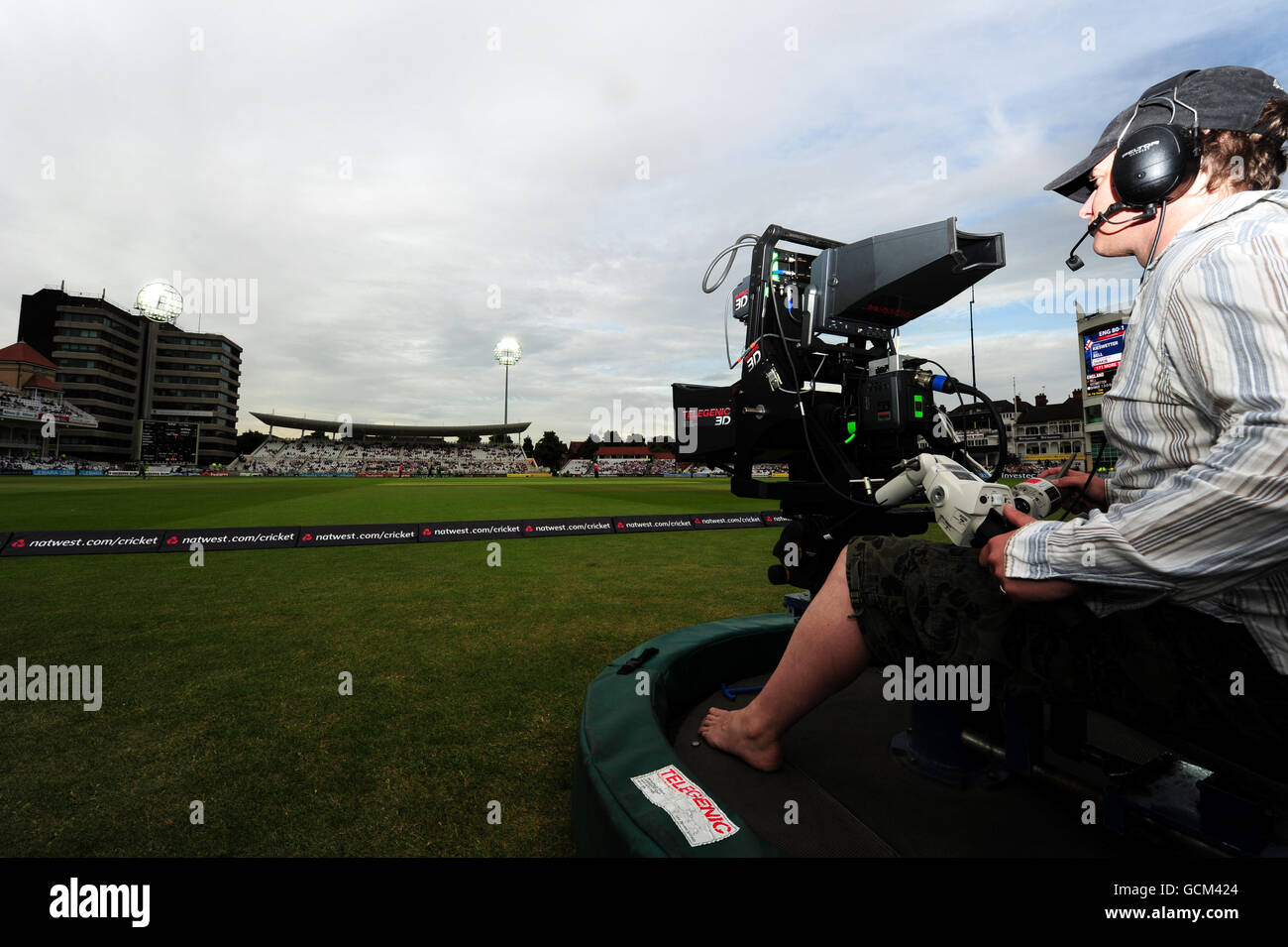 Cricket - NatWest Series - First One Day International - England v Bangladesh - Trent Bridge. Sky television cameras cover the game for 3D viewing Stock Photo