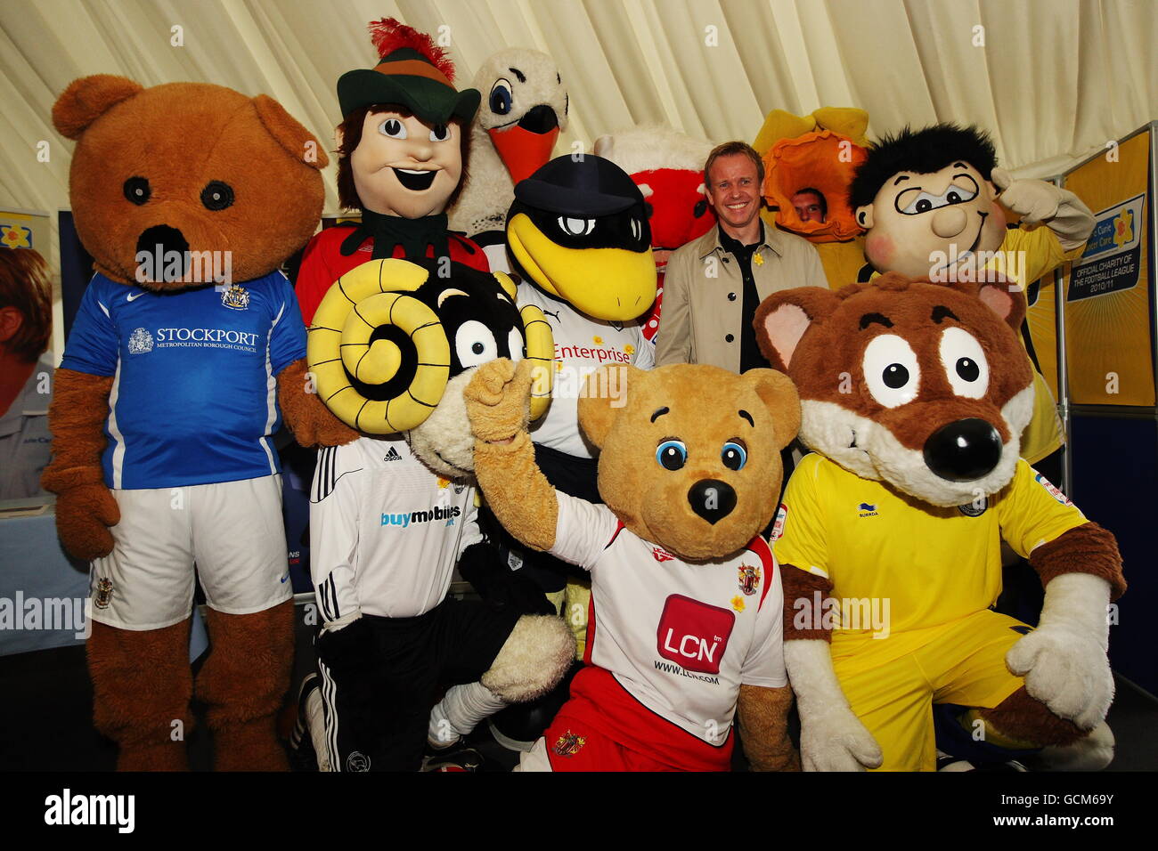 Some of the mascots in the football league mascot race hi-res stock ...