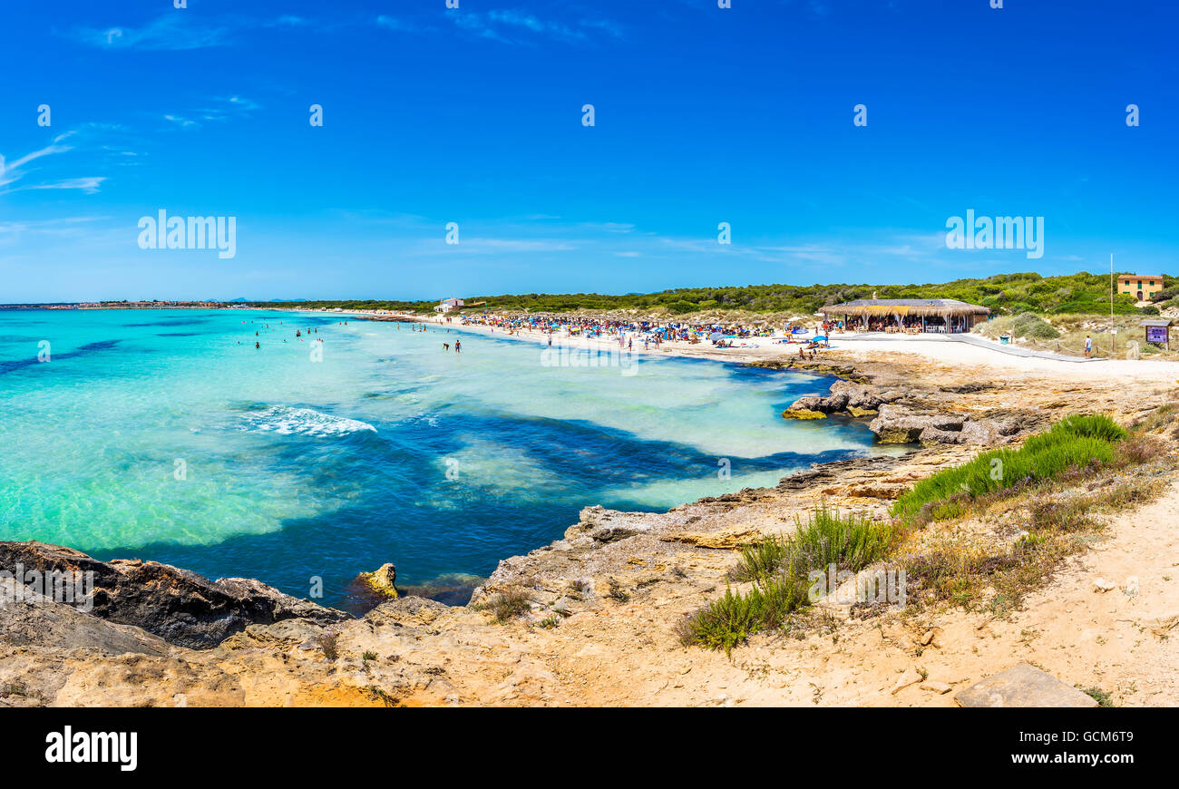 Playa Ses Covetes Part Of The Long Es Trenc Beach In Majorca