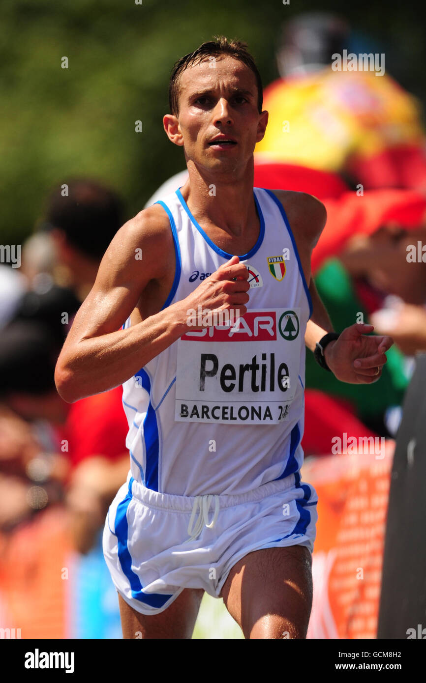 Athletics - IAAF European Championships 2010 - Day Six - Olympic Stadium. Italy's Ruggero Pertile during the Men's Marathon Stock Photo