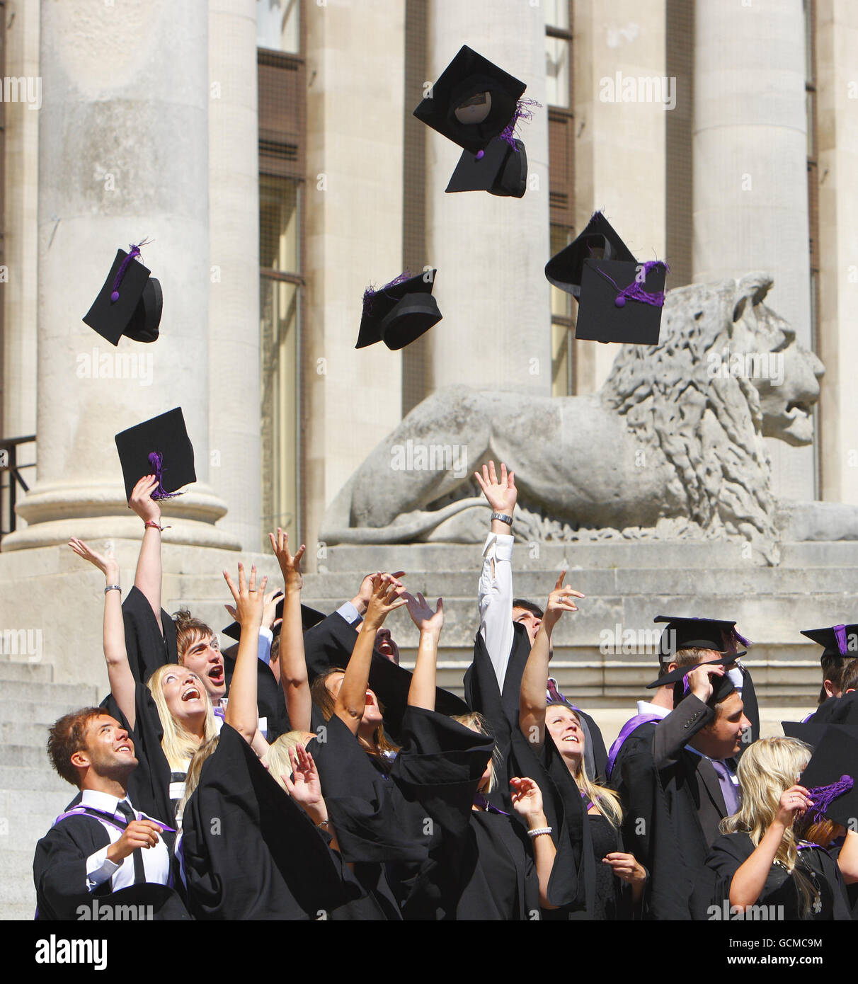 Portsmouth University students celebrate their graduation in Guildhall