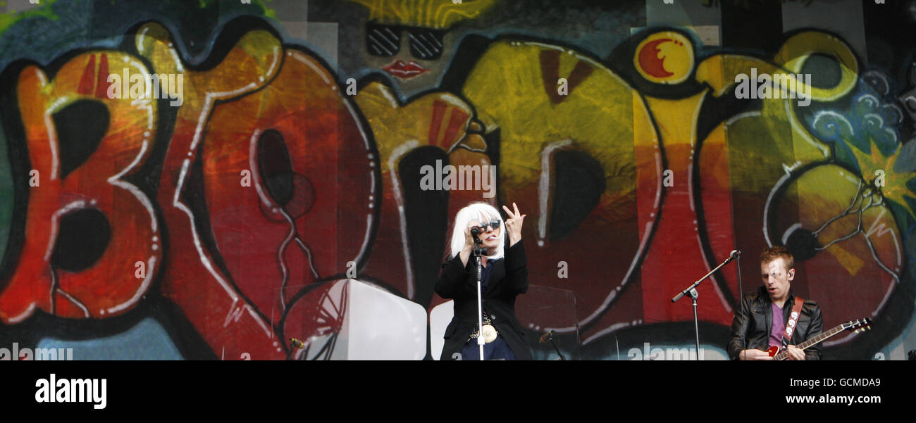 Debbie Harry of Blondie performs during the RockNess music festival near Inverness, Scotland. Picture date: Sunday June 13, 2010. Photo credit should read: Danny Lawson/PA Stock Photo