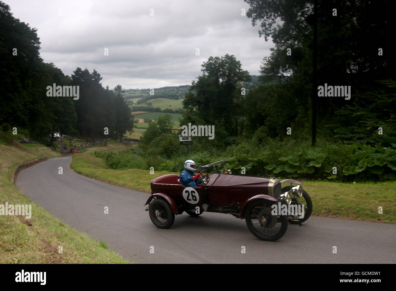 Jeremy Holden and his 1914/20 Vauxhall A Type during Shelsley Walsh Hill Climb, Worcestershire. Stock Photo