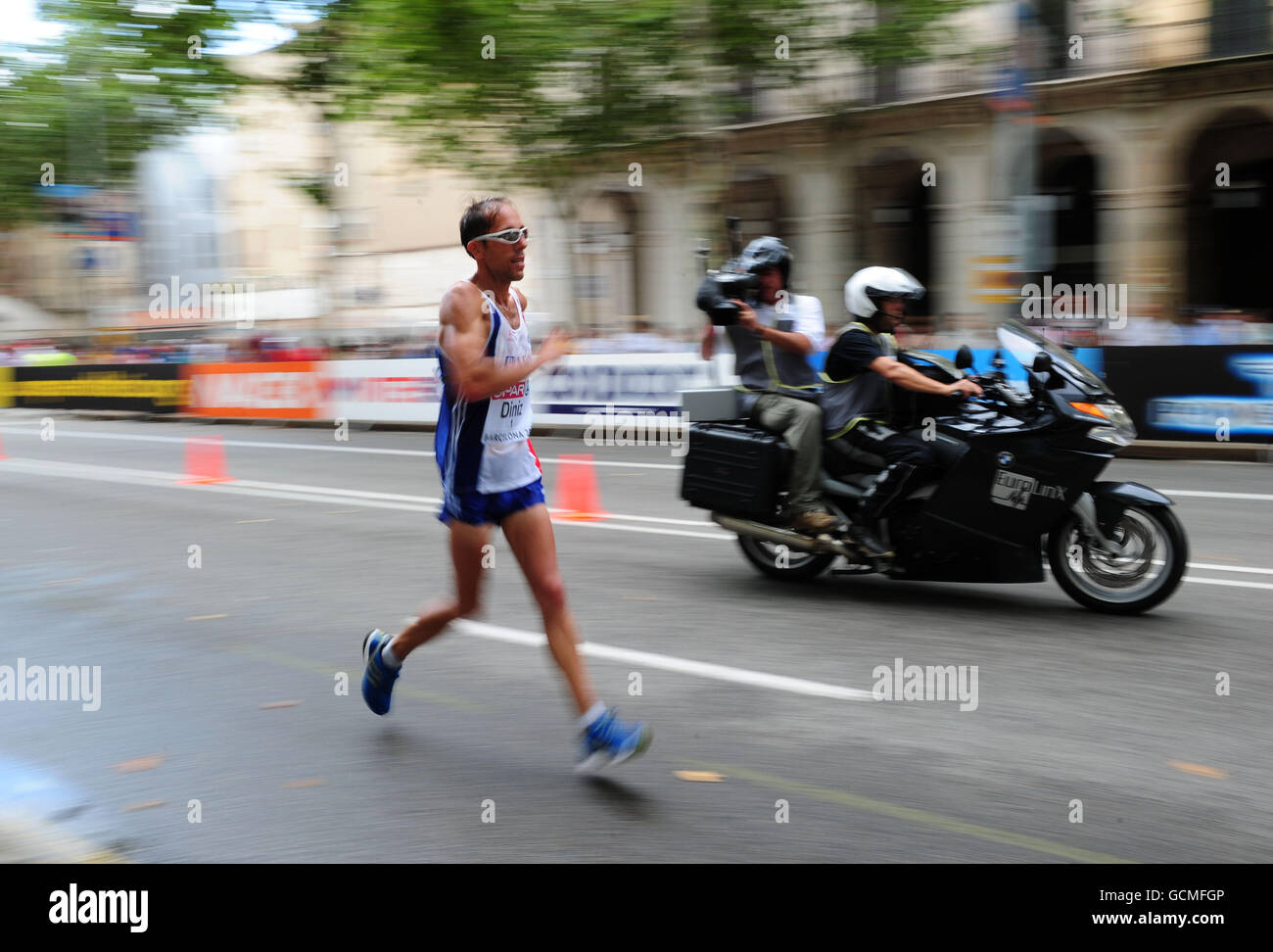 France's Yohann Diniz on his way to winning the Men's 50km Walk Stock Photo