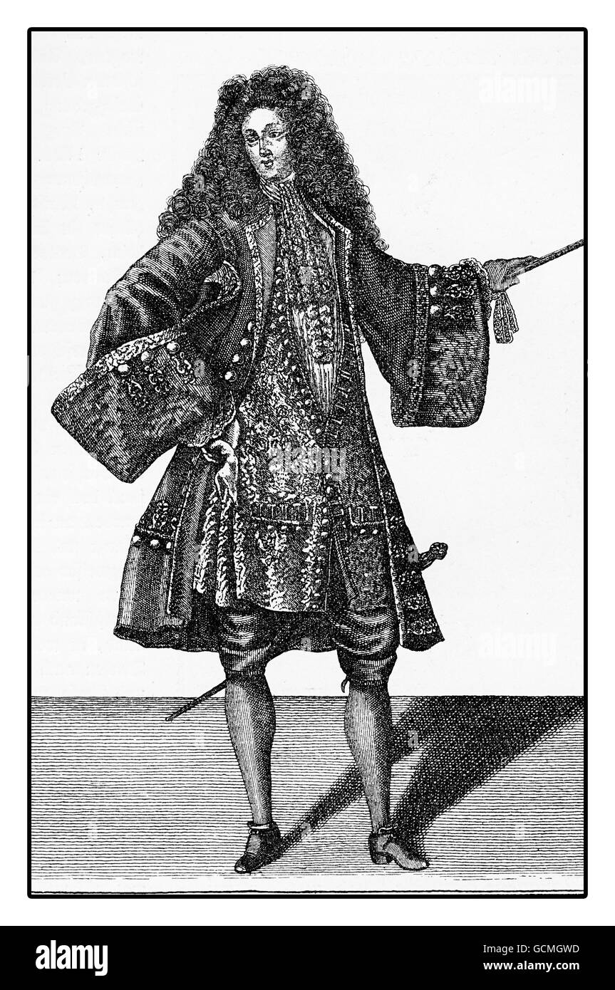 XVIII century, Strasbourg student fashion and clothing style Stock Photo
