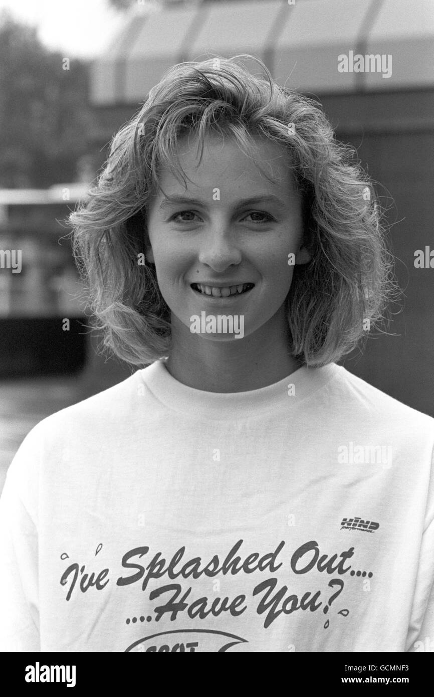 Scottish swimmer Alison Sheppard, 16, from the Milngavie Club, who is taking art in the 1990 Commonwealth Games in Auckland, New Zealand in January. Stock Photo