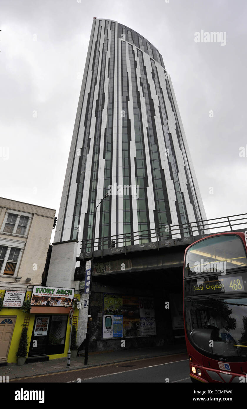 General view of the Strata Tower in Elephant and Castle, London, a new residential building. Stock Photo