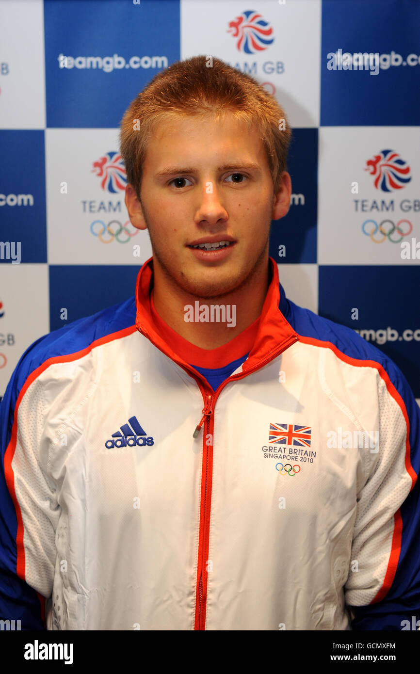 Olympics - Youth Olympic Games Press Conference - London Heathrow Holiday Inn. Edward Nainby-Luxmore, Great Britain Stock Photo