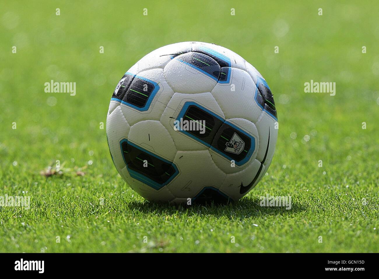 The Nike T90 Tracer ball, the official matchball for the Barclays Premier League Stock Photo