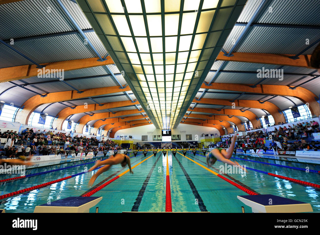 A view of the start of the women's open 50m IM during the British Gas ASA National Championships at Sunderland Aquatic Centre, Sunderland. Stock Photo