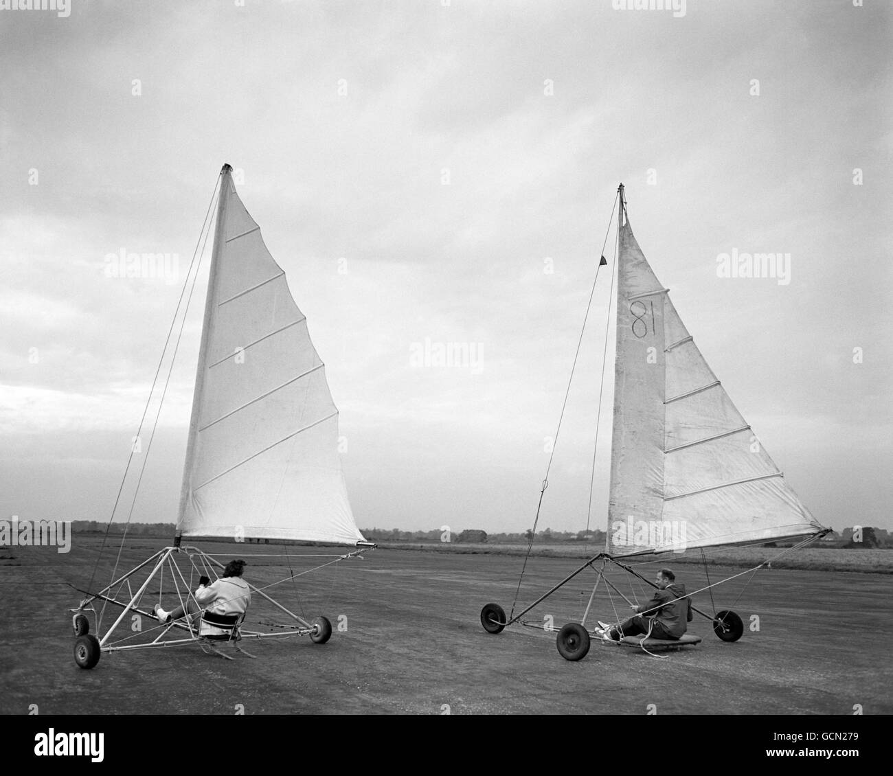 Land Yachting - Britain's Latest Sport - Great Gransden Stock Photo