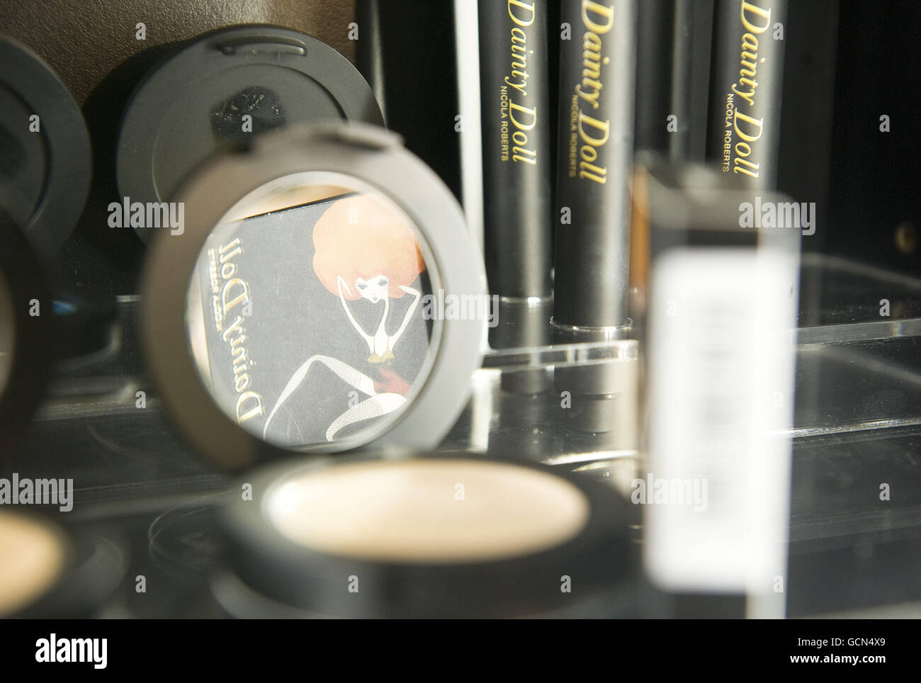 Nicola Roberts' Dainty Doll make-up range, which was launched today at Harrods in London. Stock Photo