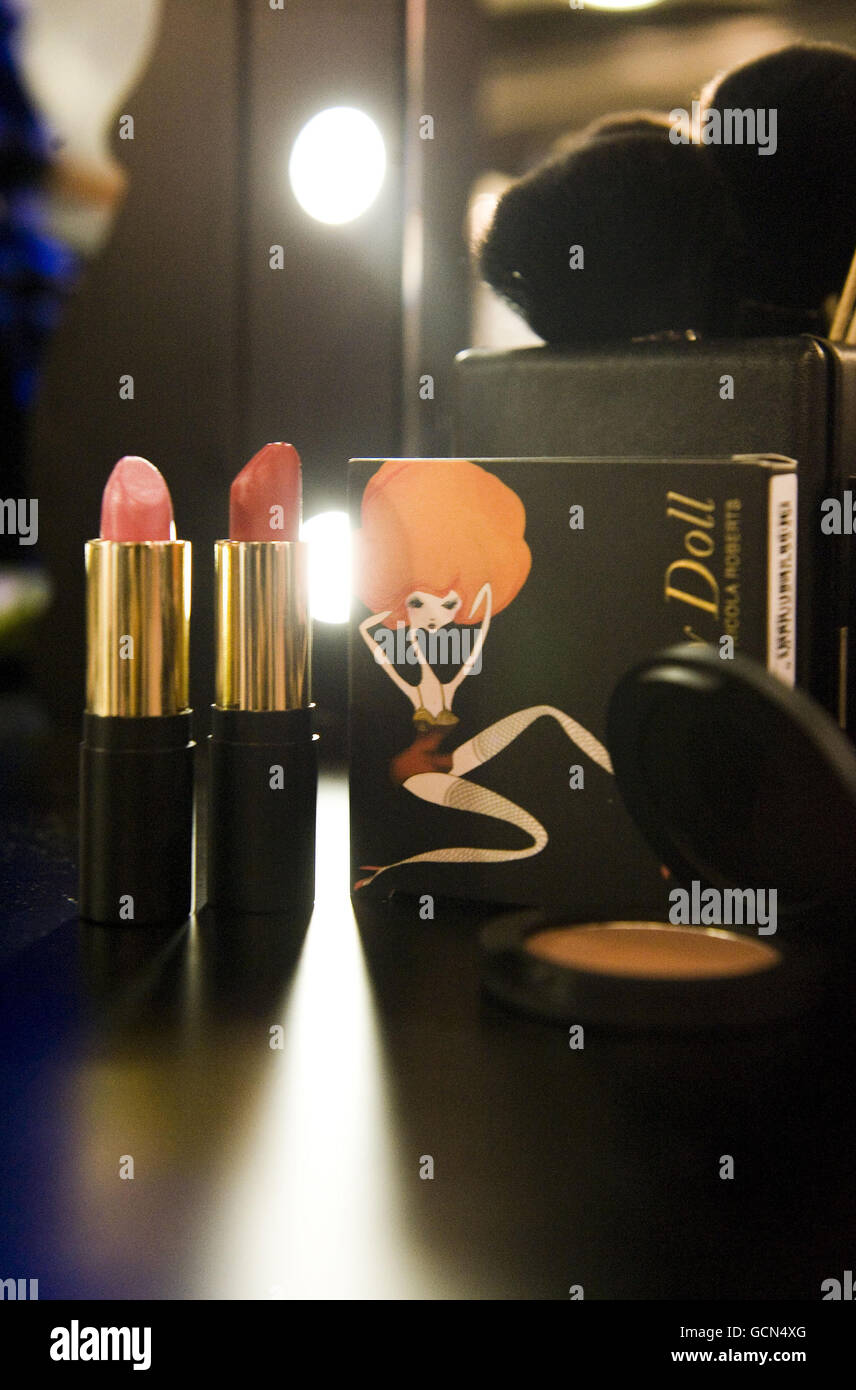 Nicola Roberts' Dainty Doll make-up range, which was launched today at Harrods in London. Stock Photo