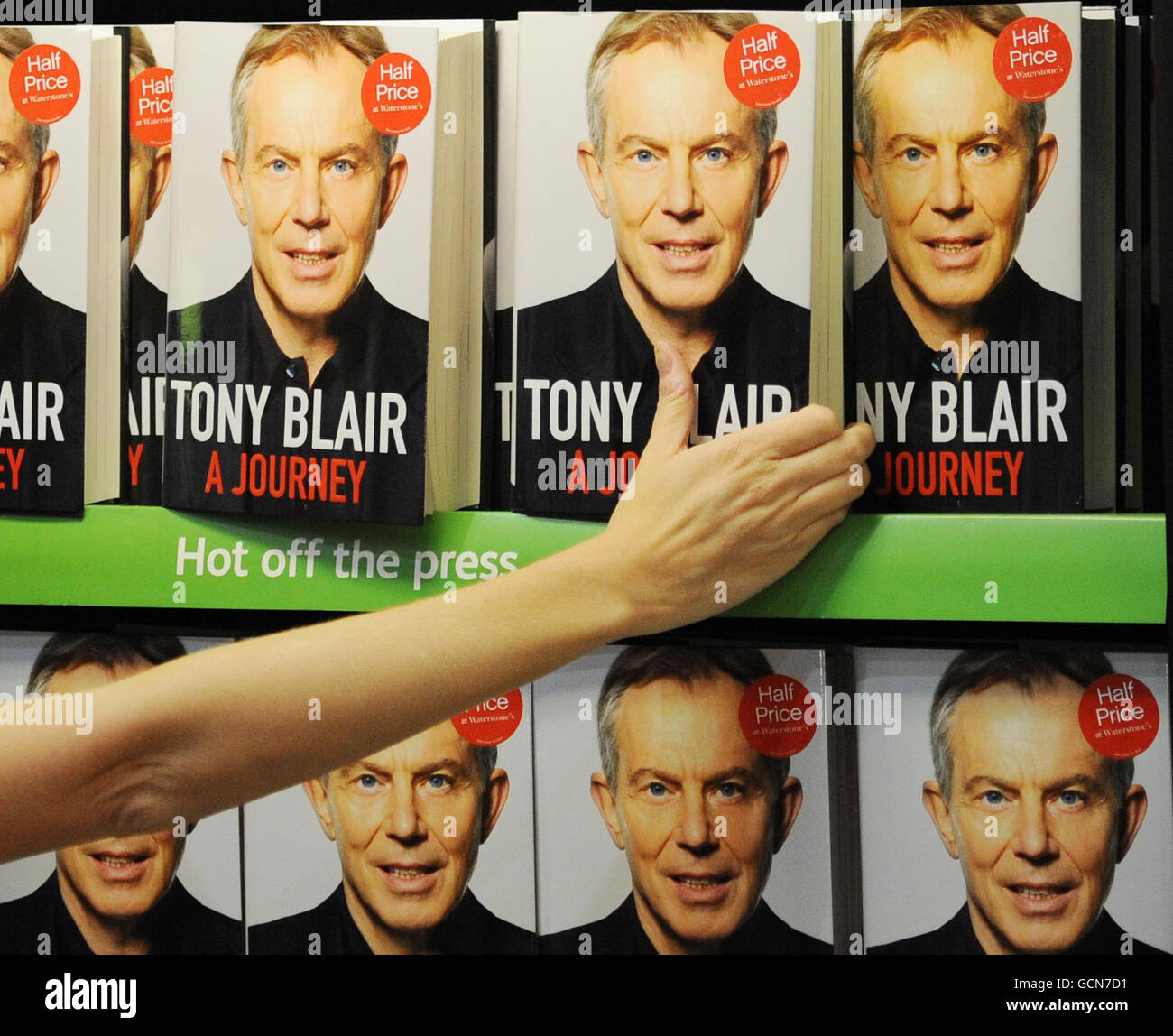 The autobiography of former Prime Minister Tony Blair on the shelves at