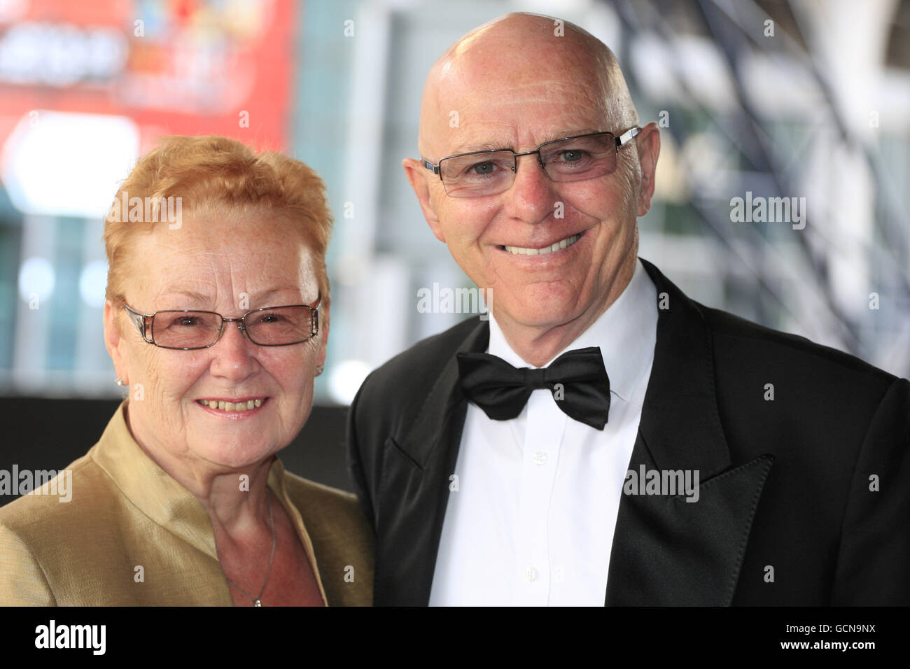 Brendan and Alma Ingle attend the WBC Night of Champions Gala Awards Dinner at Cardiff International Arena Stock Photo
