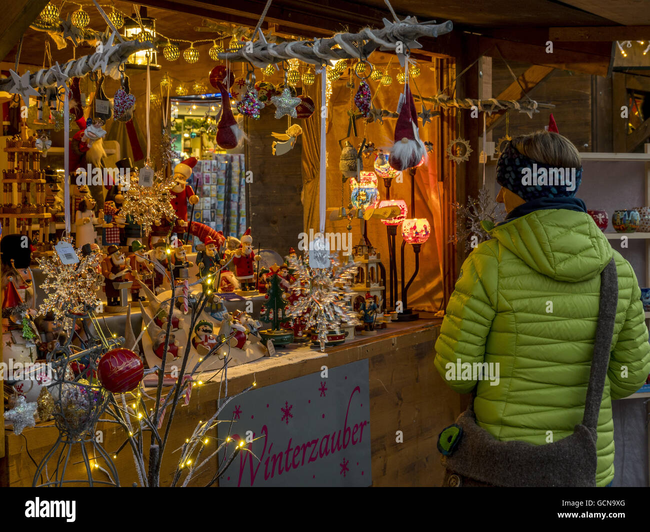Christmas Market in Garmisch-Partenkirchen, Bavaria, Germany Stock