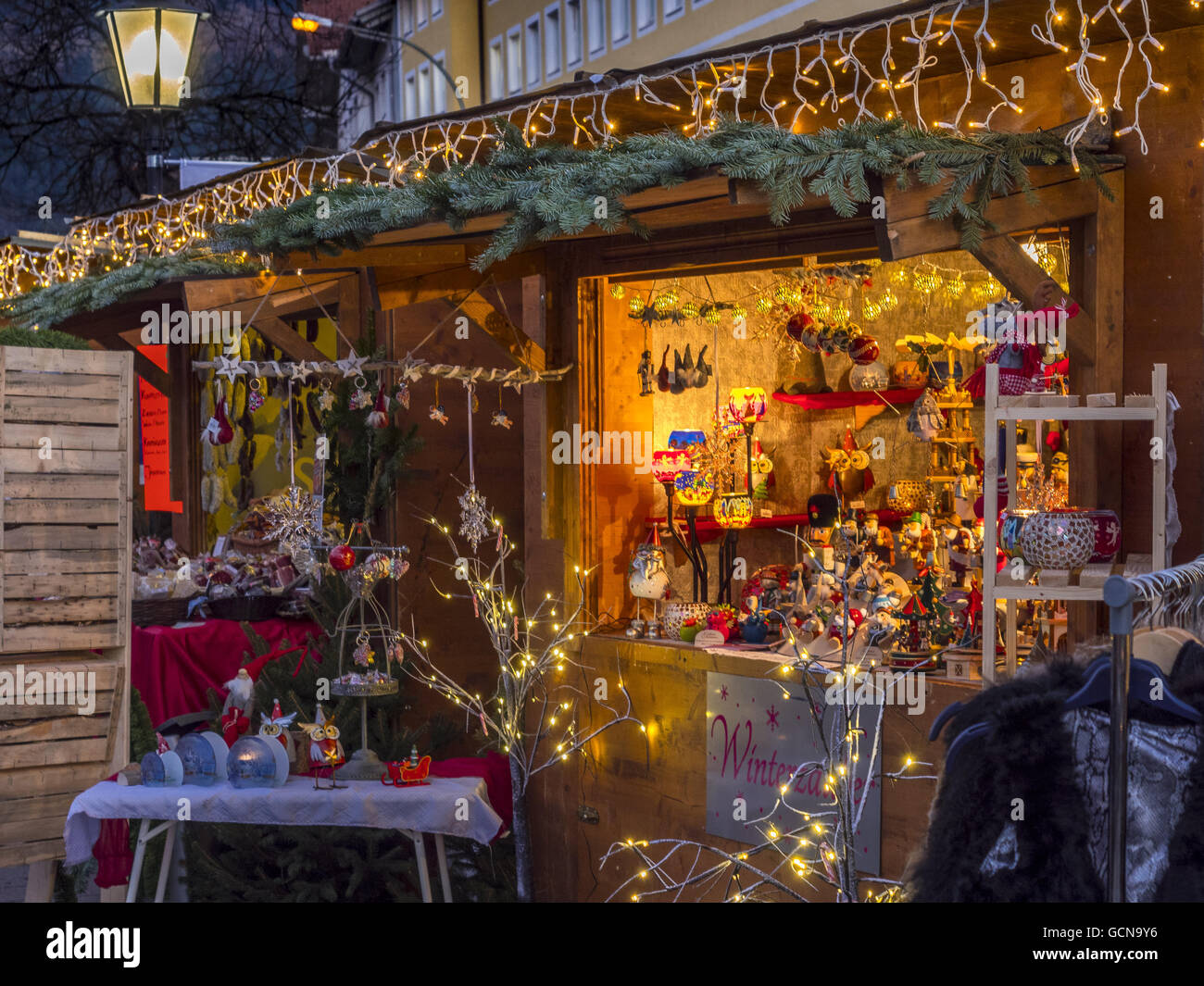 Christmas Market in Garmisch-Partenkirchen, Bavaria, Germany Stock