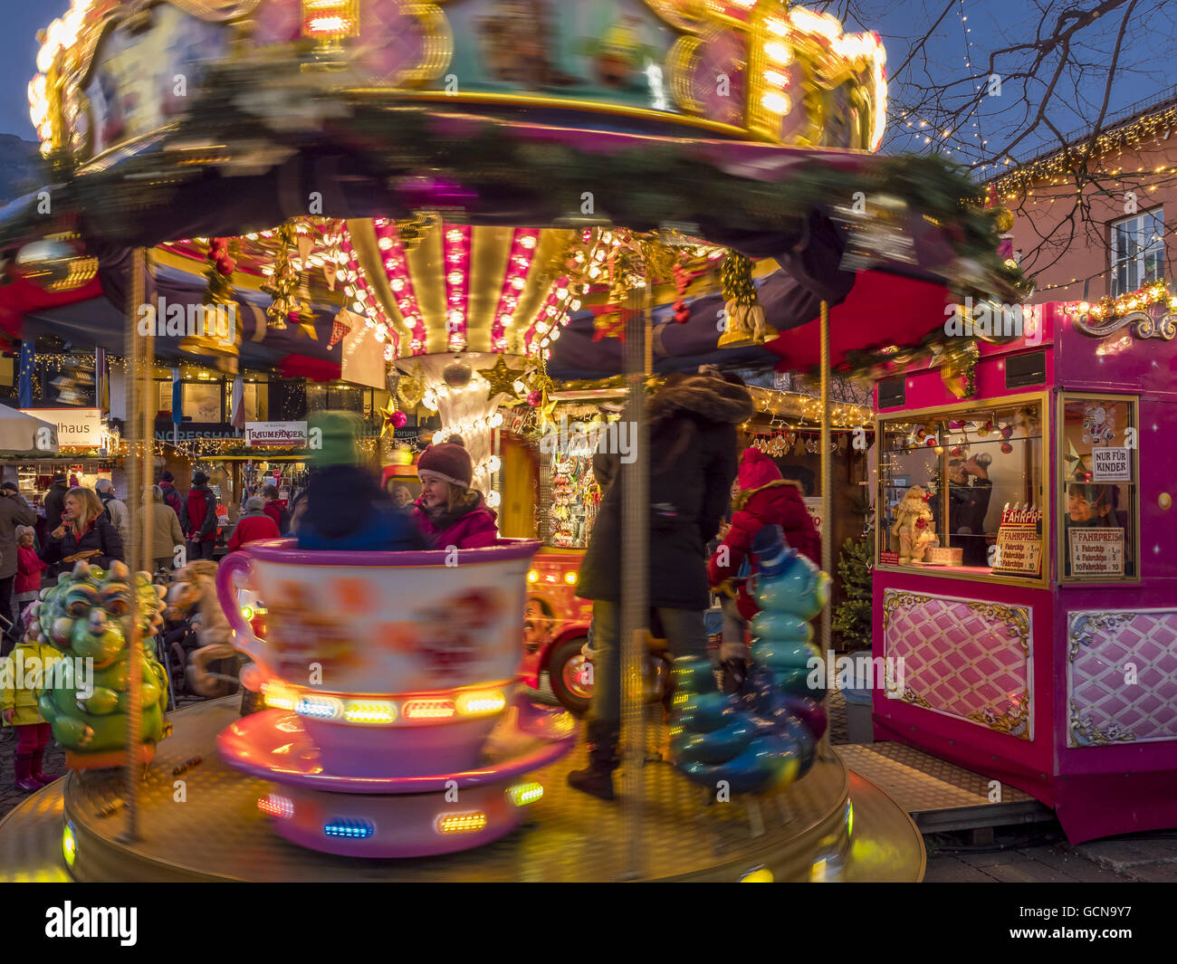 Christmas Market in Garmisch-Partenkirchen, Bavaria, Germany Stock