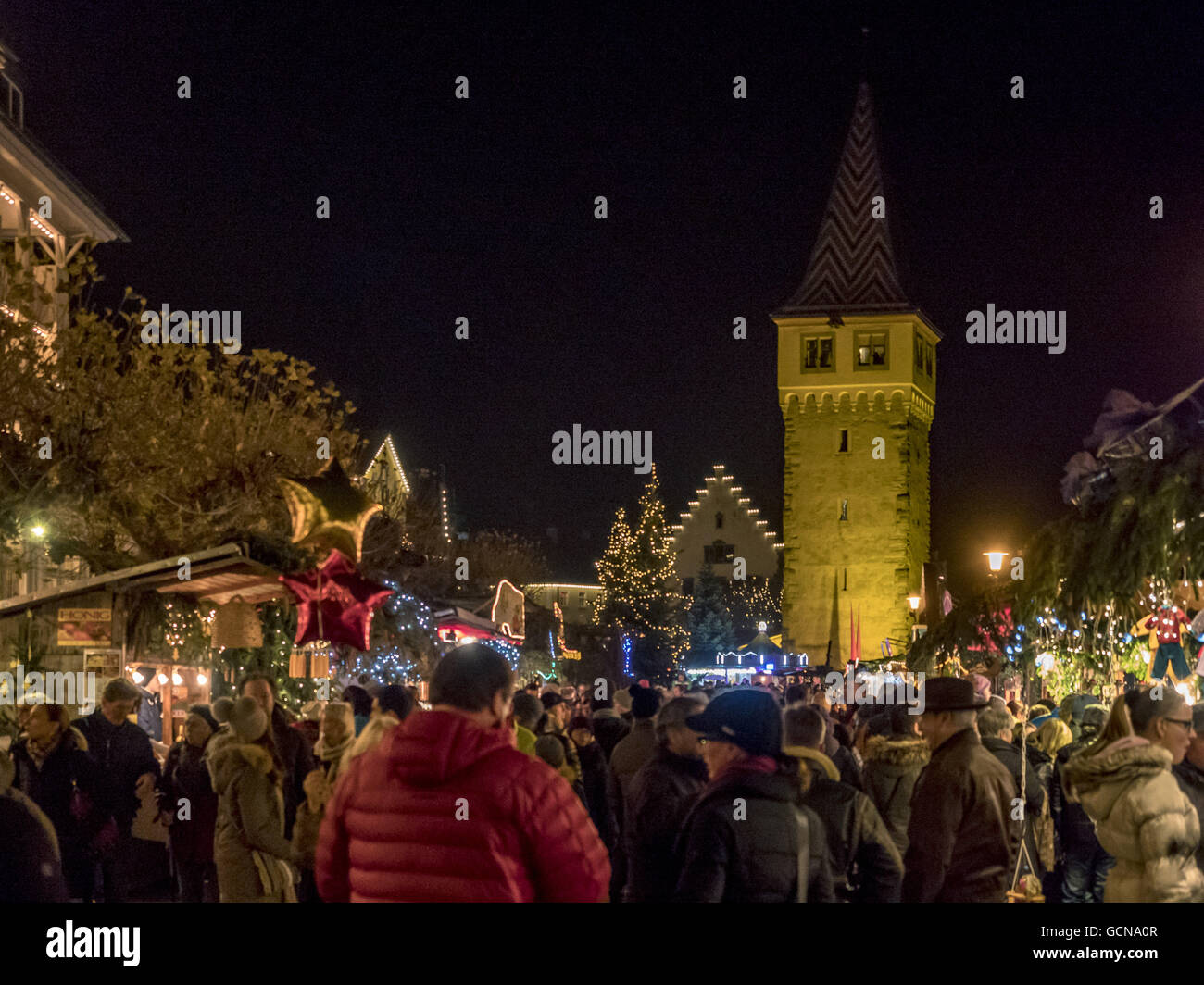 Christmas Market in Lindau on Lake Constance Stock Photo Alamy