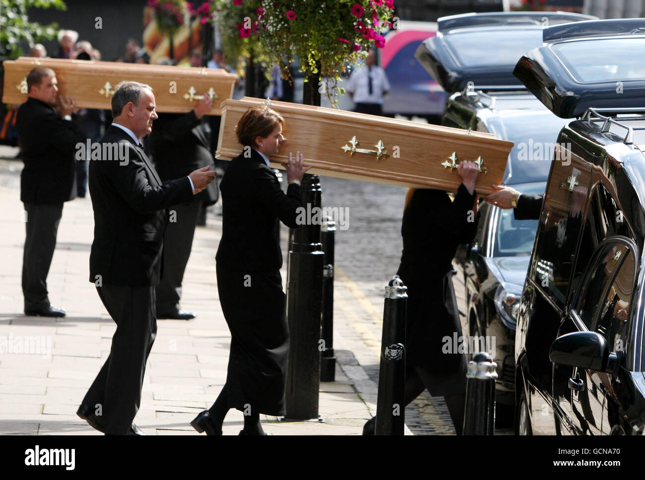 The Coffins Of Austin Luke And Cecilia Riggi Are Put Into Hearses After Their Funeral At St Mary S Cathedral In Aberdeen Stock Photo Alamy The Coffins Of Austin Luke And Cecilia Riggi Are Put Into Hearses After Their Funeral At St Mary S Cathedral In Aberdeen Stock Photo Alamy