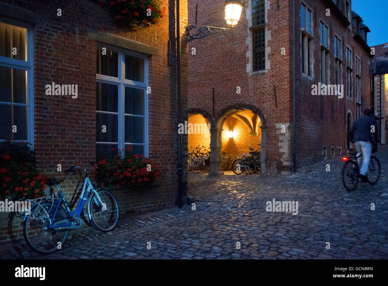 Terraced houses of the large beguinage of leuven hires stock