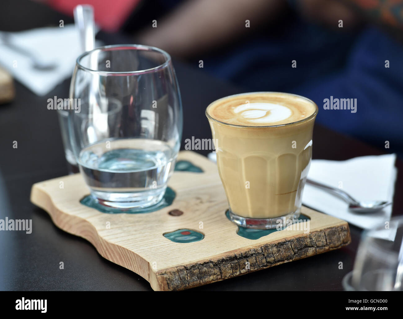Espresso coffee maker barista style Stock Photo Alamy
