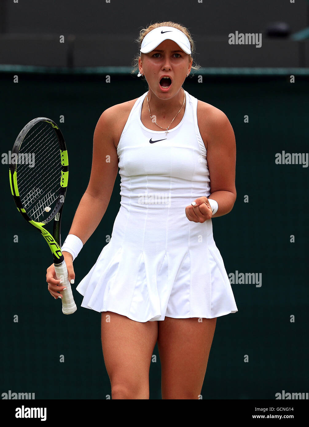 Anastasia Potapova during the girls singles final on day twelve of the  Wimbledon Championships at the All England Lawn Tennis and Croquet Club,  Wimbledon Stock Photo - Alamy