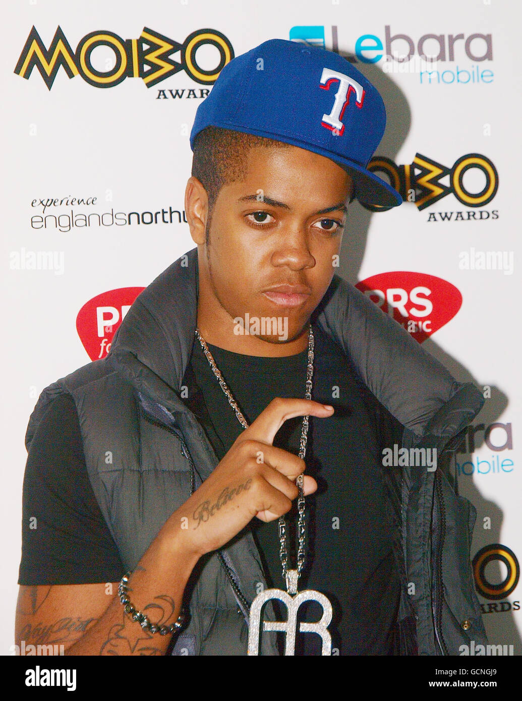 British rapper Chipmunk arrives at the May Fair hotel in central London for the 2010 MOBO awards nominations. Stock Photo