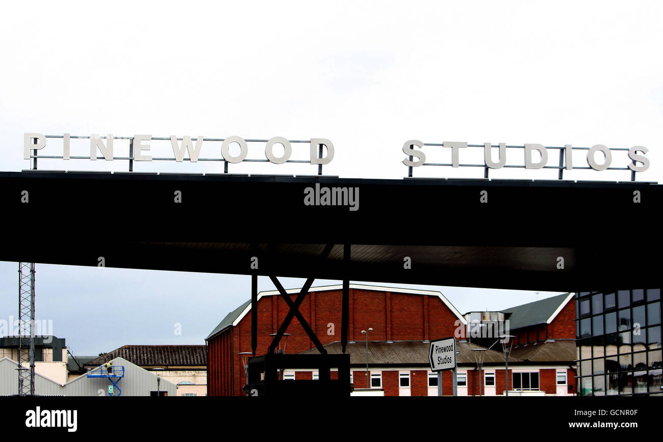The front gate of Pinewood Studios in Iver Heath, Buckinghamshire. Film