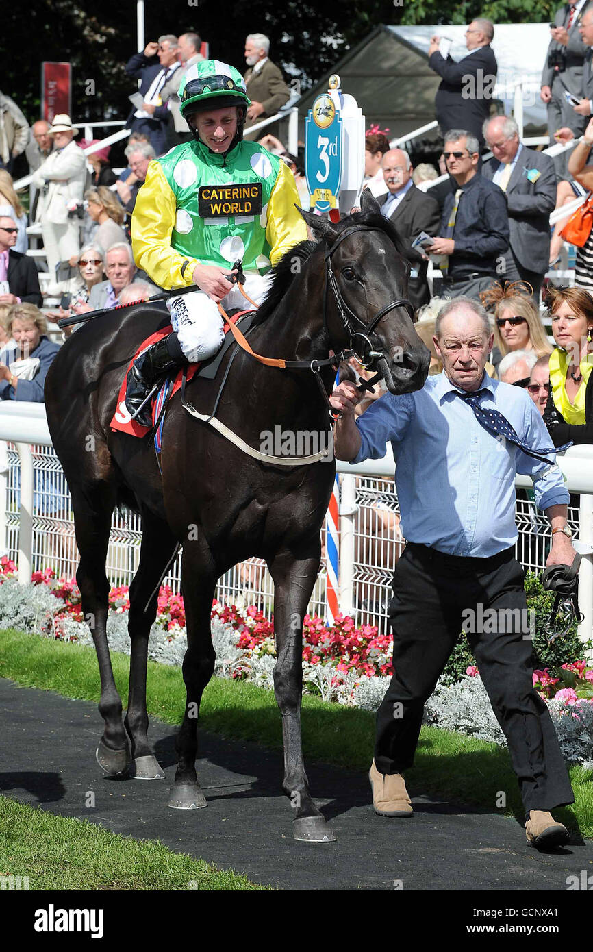 Jockey Paul Hanagan on Wootton Bassett after winning the Dbs Premier