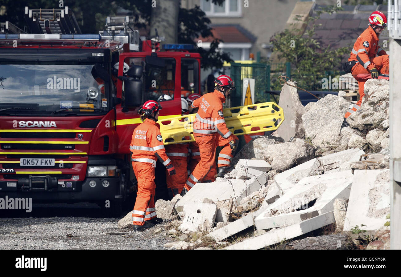 Exercise Orion. Search and Rescue teams at Merseyside's Croxteth's Fire Station as part of Operation Orion. Stock Photo