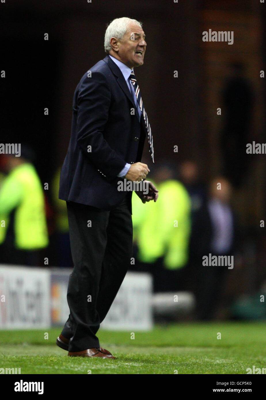 Soccer rangers full length celebrating mangdm hires stock photography